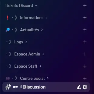 Config des salons Discord